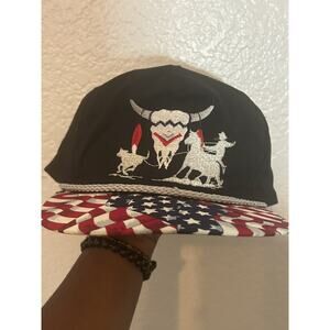 Bob Massey Hat Rope Cap A Head of the Rest Tribal Bull Southwest Tassels Vintage